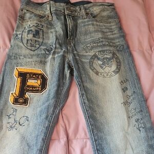 Polo by Ralph Lauren Kids Blue Jeans with Embroidered Patches